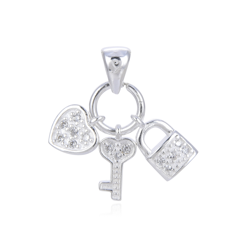 Dije de Llave , Candado Y Corazón